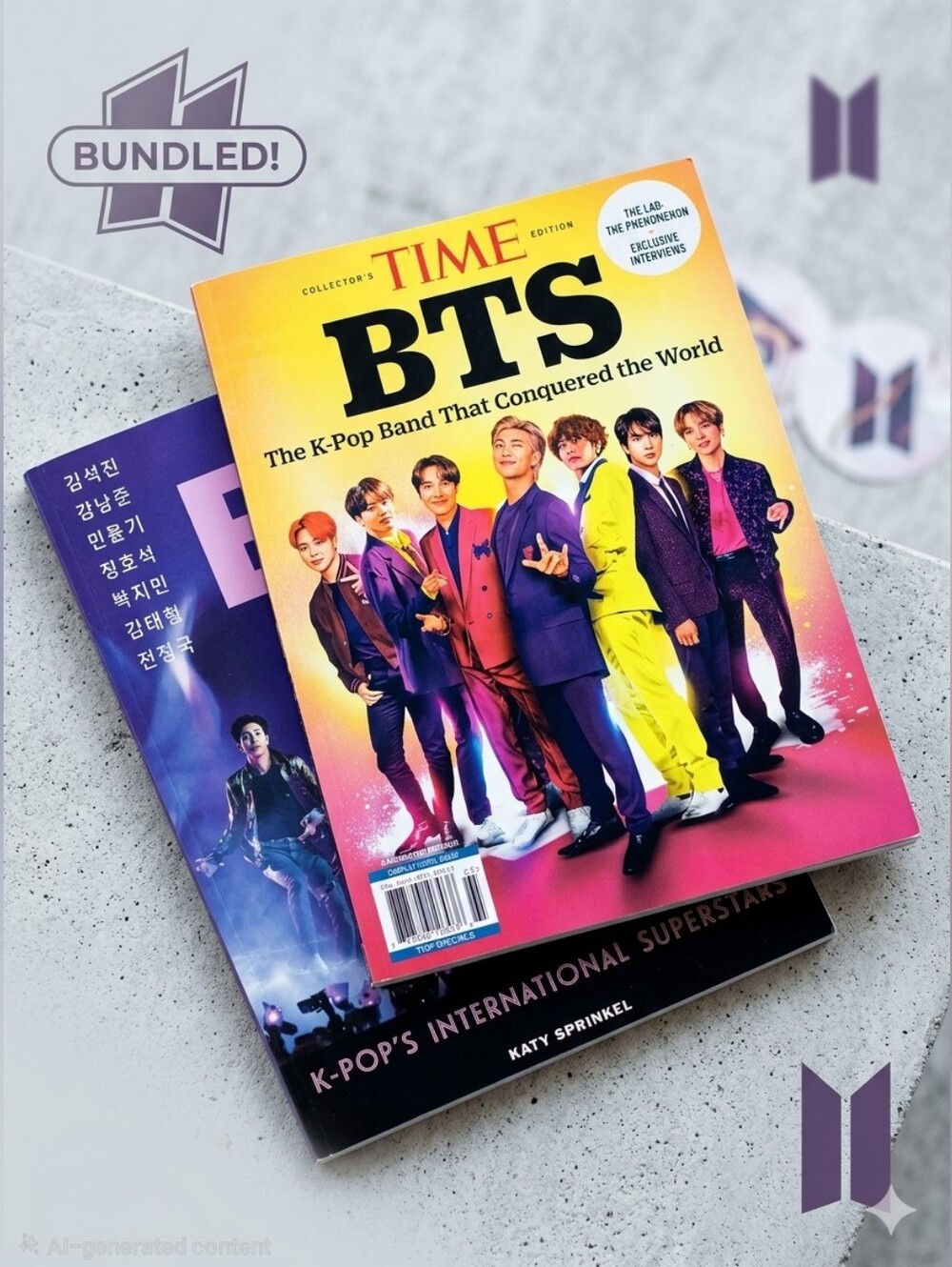 BTS Collector Book Duo | TIME Special & K-Pop Superstars Fanbook EUC